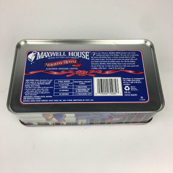 Vtg Maxwell House Coffee Holiday Xmas Winter Tin - Picture 5 of 7